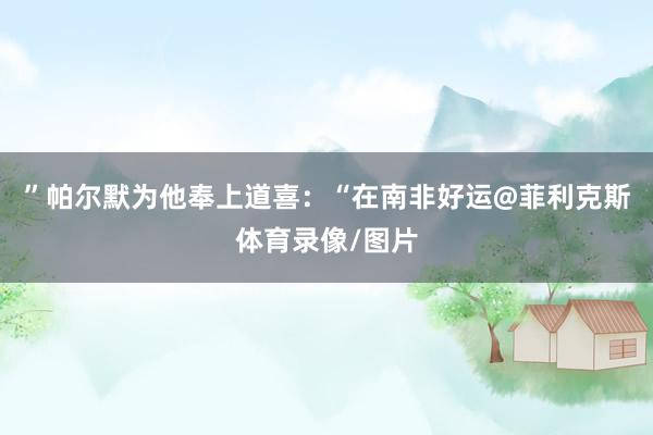 ”帕尔默为他奉上道喜：“在南非好运@菲利克斯体育录像/图片