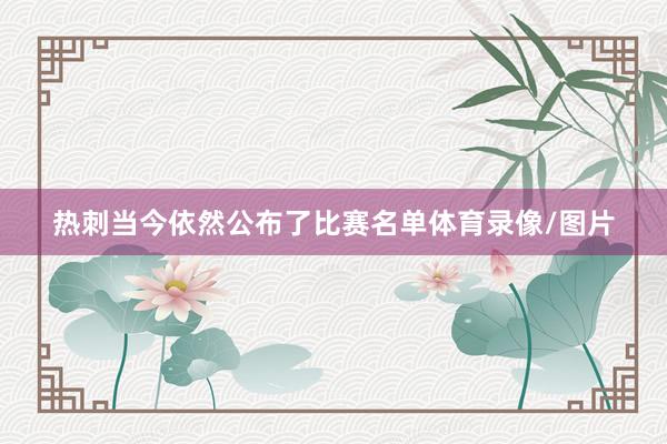 热刺当今依然公布了比赛名单体育录像/图片