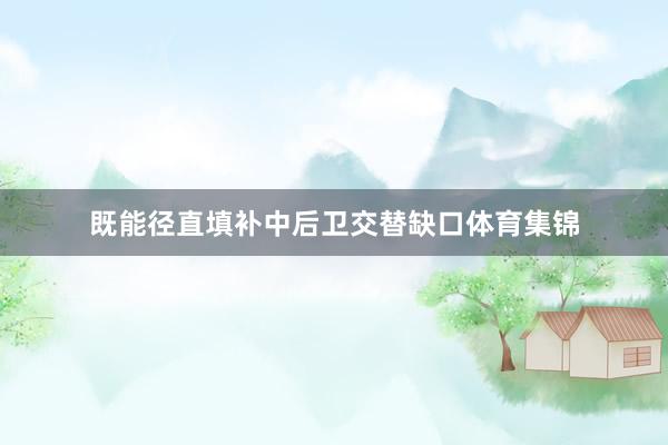 既能径直填补中后卫交替缺口体育集锦