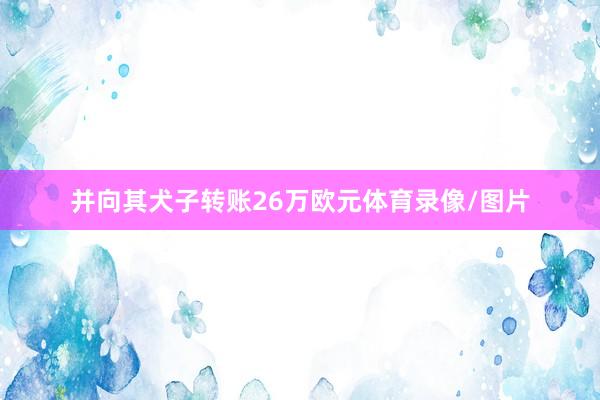 并向其犬子转账26万欧元体育录像/图片
