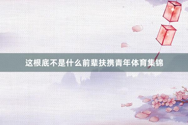 这根底不是什么前辈扶携青年体育集锦
