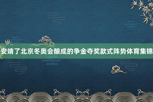 安靖了北京冬奥会酿成的争金夺奖款式阵势体育集锦