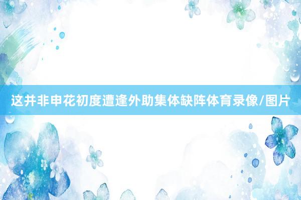 这并非申花初度遭逢外助集体缺阵体育录像/图片