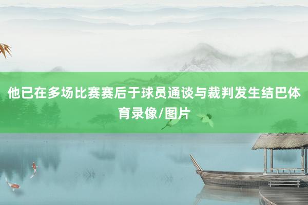 他已在多场比赛赛后于球员通谈与裁判发生结巴体育录像/图片